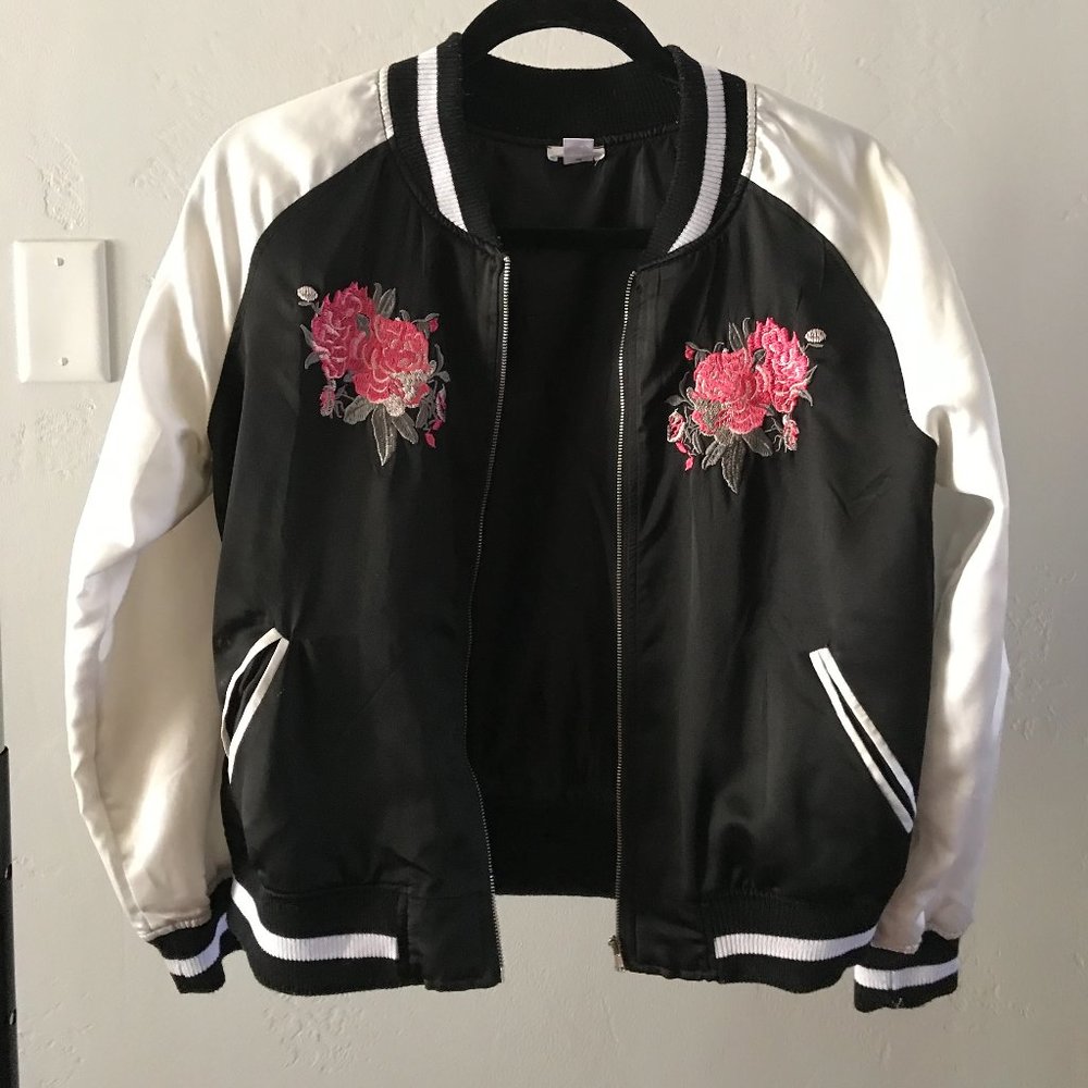 BP Bomber Jacket with Flower Embroidery